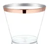9 OZ Disposable Plastic Rose Gold Rim Cup