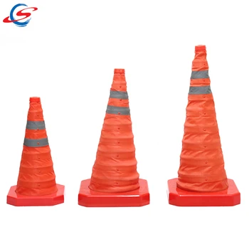 70cm Pp Base Retractable Cone Barrier,Collapsible Traffic Cone - Buy ...