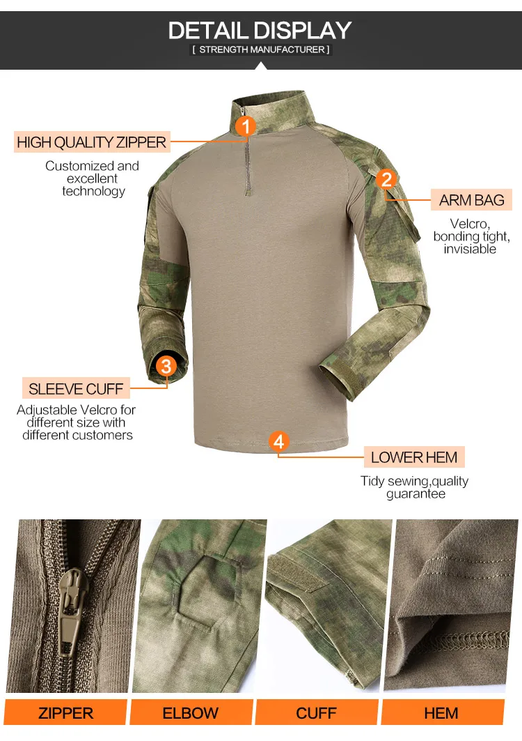 Wholesale Army Uniform A Tacs Fg Multi Color Long Sleeves Military