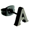 Low Price Customized Black Plated Stainless Steel Alphabet Plugs Stud Earrings