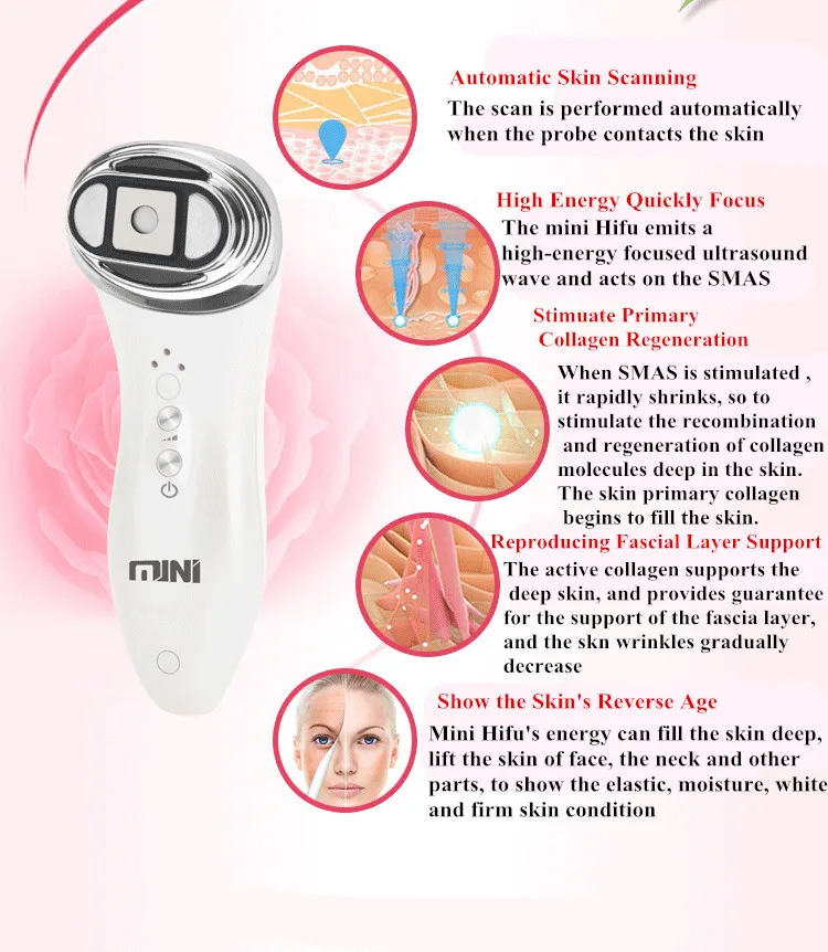 Mini Hifu Focused Ultrasound Bipolar Rf Face Neck Lifting Beauty