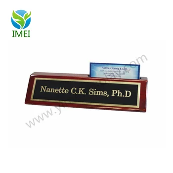 Personalized Business Desk Name Plate With Card Holder With