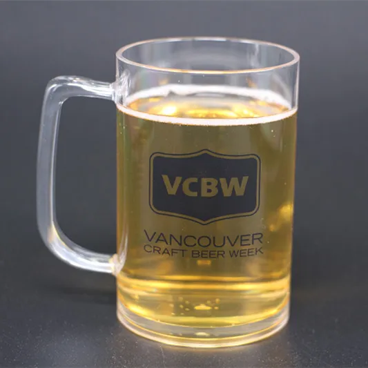 Wholesale 5oz Sublimation Printed Mug Plastic Beer Mug With Handles