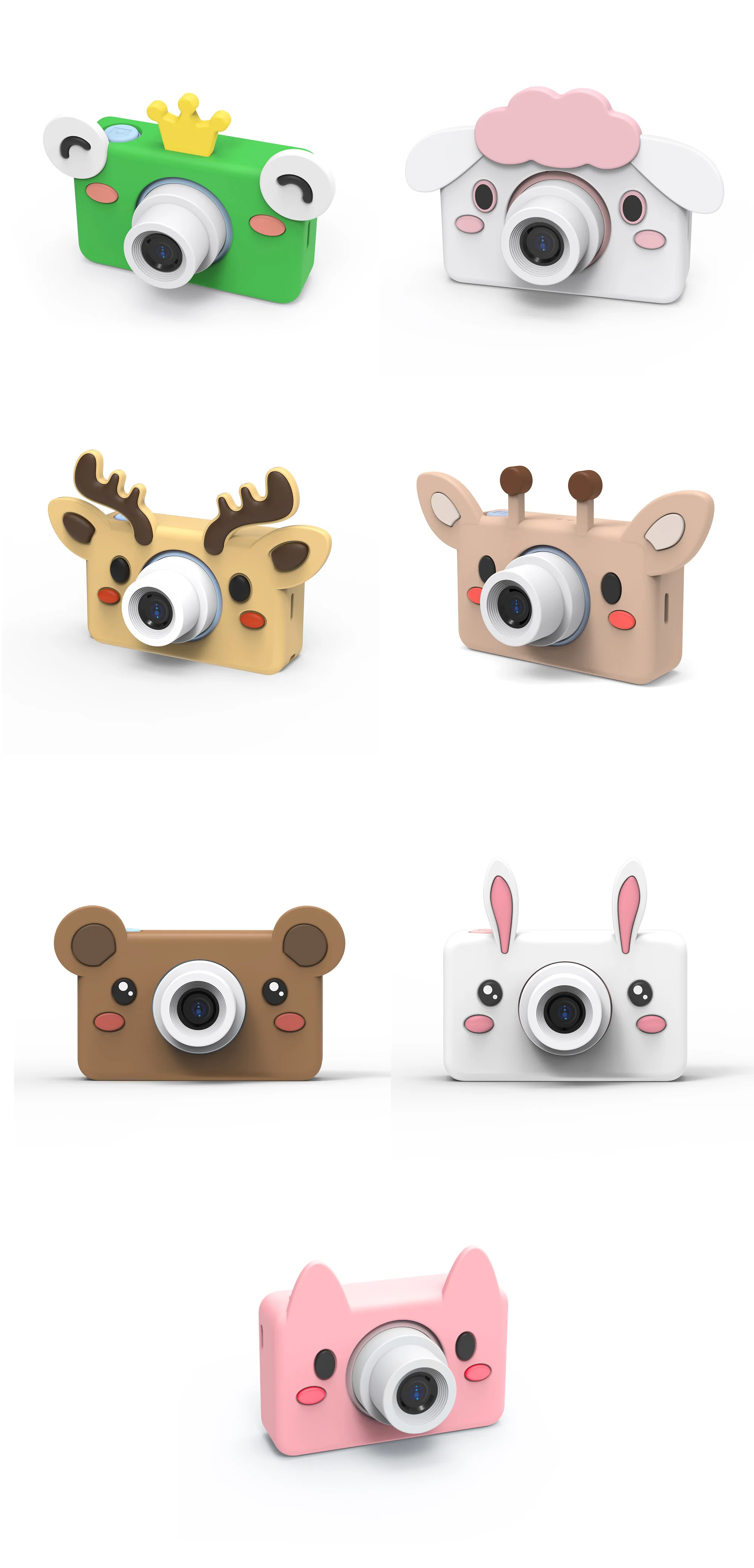 Mini kids cartoon digital camera 1080P Full-HD christmas birthday gift for children with optional silicon protective case