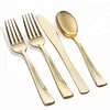 Heavy Duty Gold Disposable Plastic Silverware Cutlery Set with Knife Fork Spoon