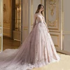 big puffy lace tulle v-neck pink party gowns quinceanera dresses ball gown