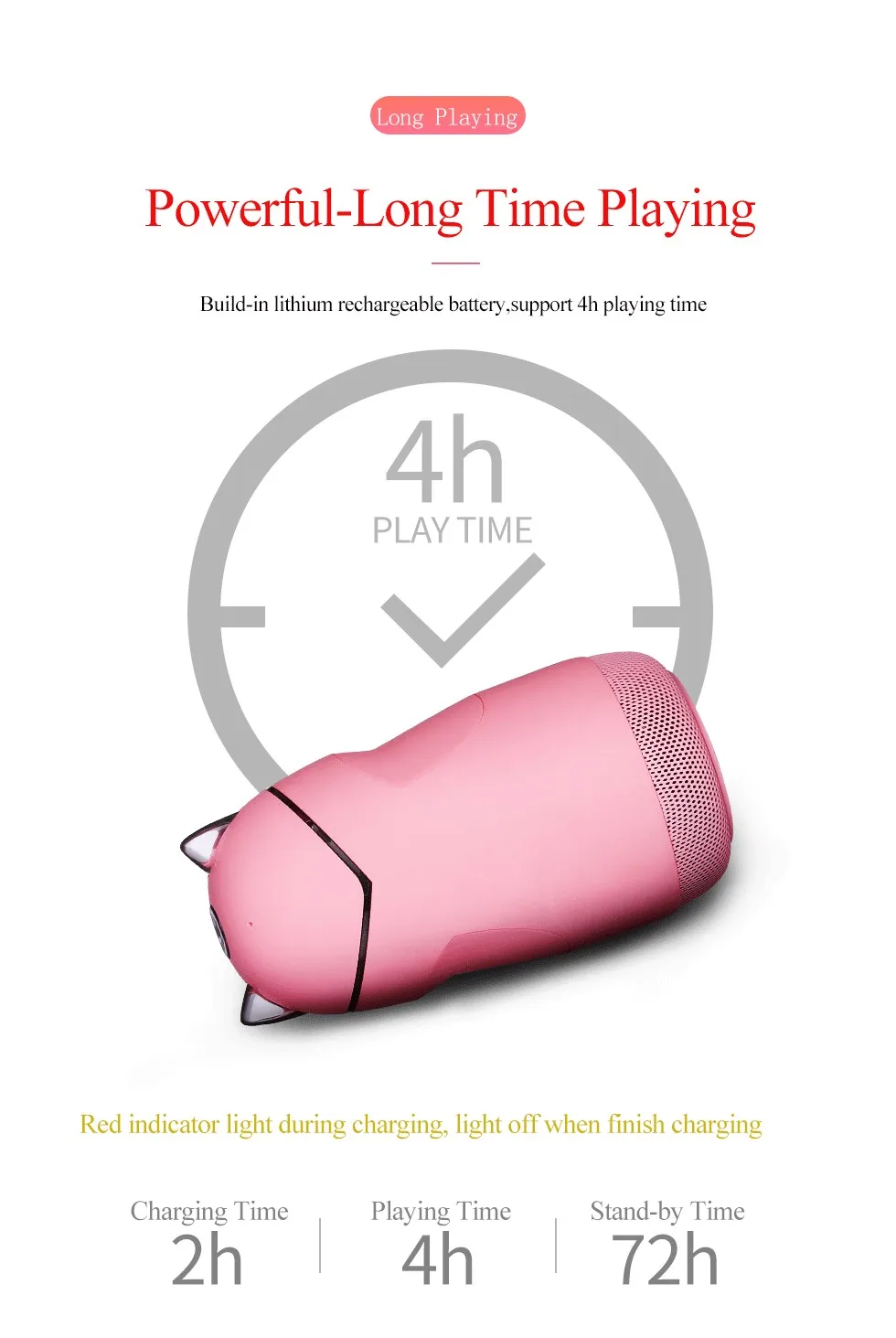 2019 new design gift promotion cute mini speaker cat style portable bluetooth speaker support bluetooth/TF card/hands-free call - ANKUX.COM