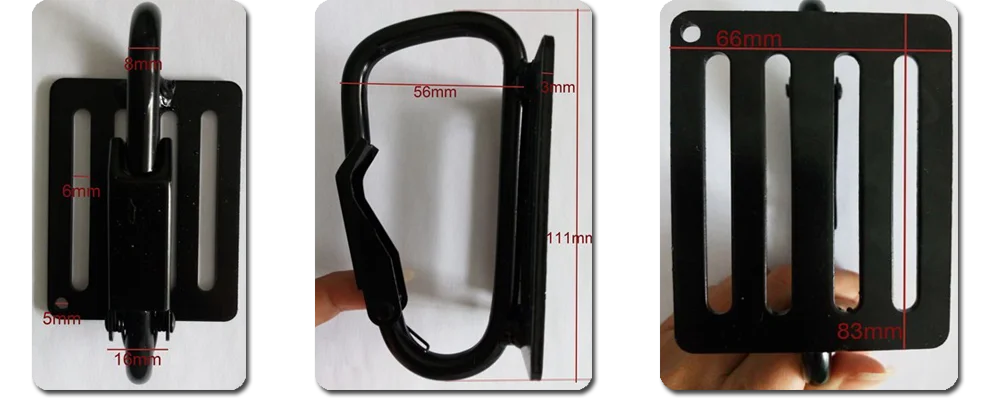 Stainless Steel 316 Snap Hook Outdoor Sport Climbing D Type Snap Hooks With Plate Used With Strap