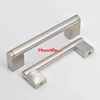 Furniture component supplier square bar round feet pulls handles,Brush Satin Square Bar Kitchen Cabinet Handles