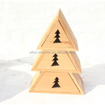Wooden Christmas Tree Shaped Box - Buy Decorative Christmas Boxes,Wooden Christmas Boxes