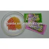 Bubble gum with sour popping powder