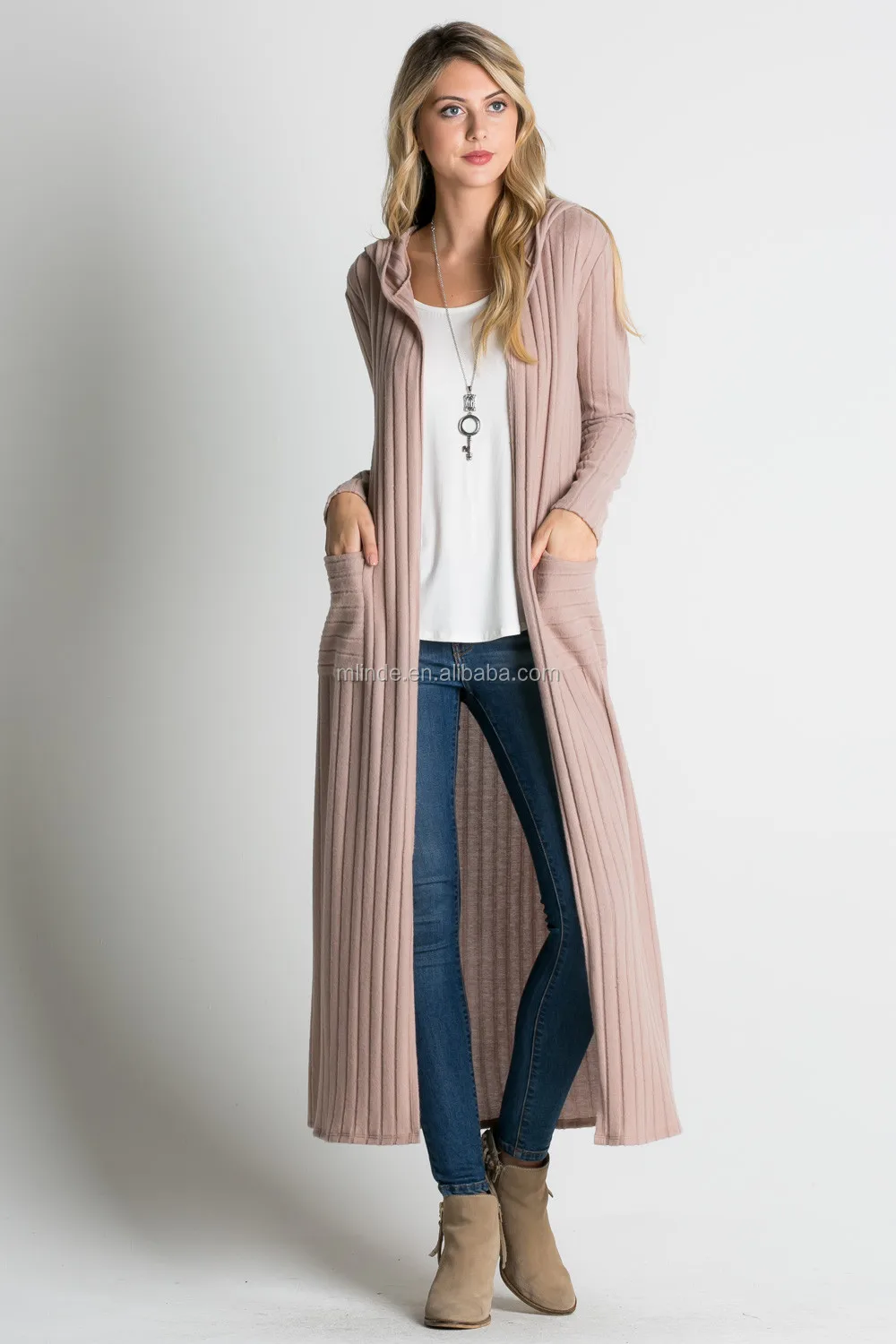 hooded maxi cardigan