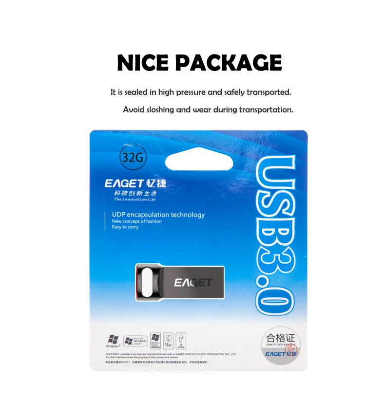 EAGET 16/32/64/128GB USB 3.0 USB Flash Drive High Speed Pendrive PC Memory U Disk Zinc Alloy Flash USB Stick Laptop flash drives - ANKUX.COM