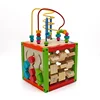Big sale educational baby wooden activity cube toys for wholesale W11B084