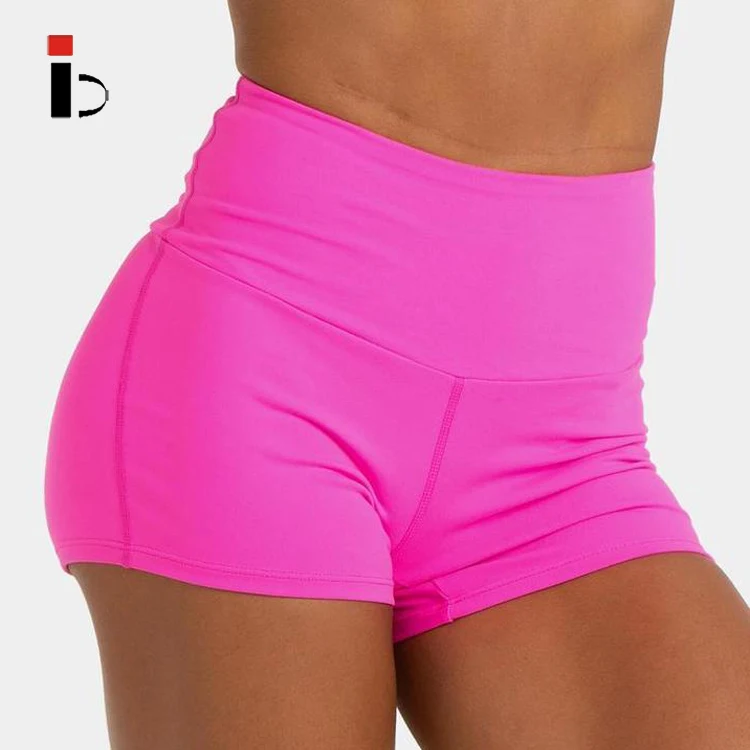 neon pink high waisted shorts