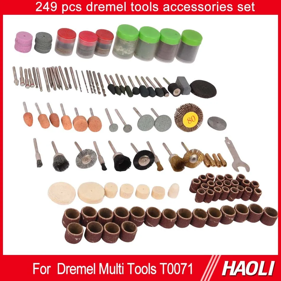 249pc Dremel Rotary Tool Accessory Set For Wood Metal Mold Engraving