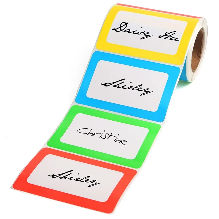 Name Tag Label 500PCS 3.5 x 2.25 Inch Name Tag Stickers Colorful Classification Label Sticker for School Office and Home Use