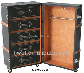 Matte Black Leather Luggage Trunk Buy Leather Wardrobe Trunk