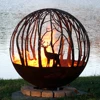 Customized Image Laser Cutting Flat Plate Globe Patio Fire Pits Burning Wood or Charcoal