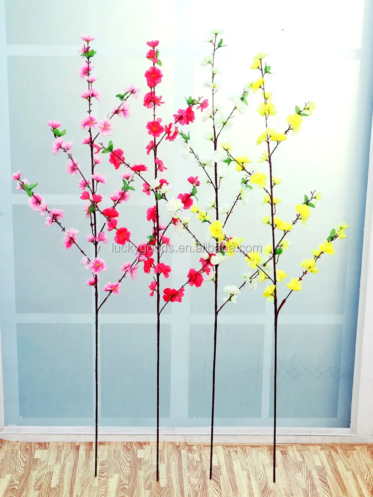 Long Stem Red Decorative Artificial Peach Flower Stem Wholesale Buy