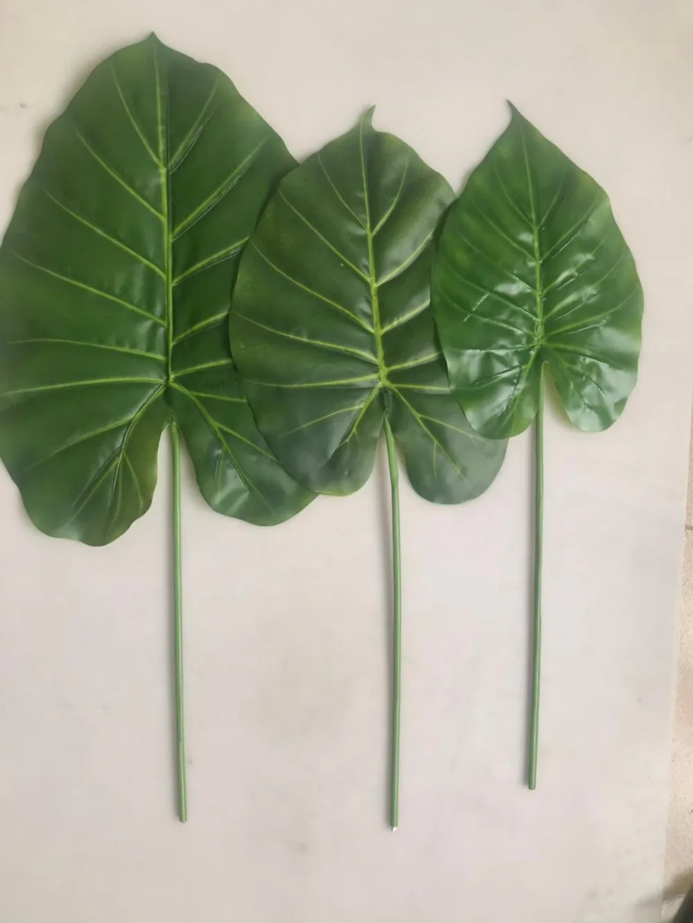 Artificial Real Touch Faux Jackfruit Tree Leaf Branches Stems Green