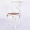 Chic Furniture Wedding Event Rustic Solid Oak Timber Bistro Rattan Cafe Chair Cross Back