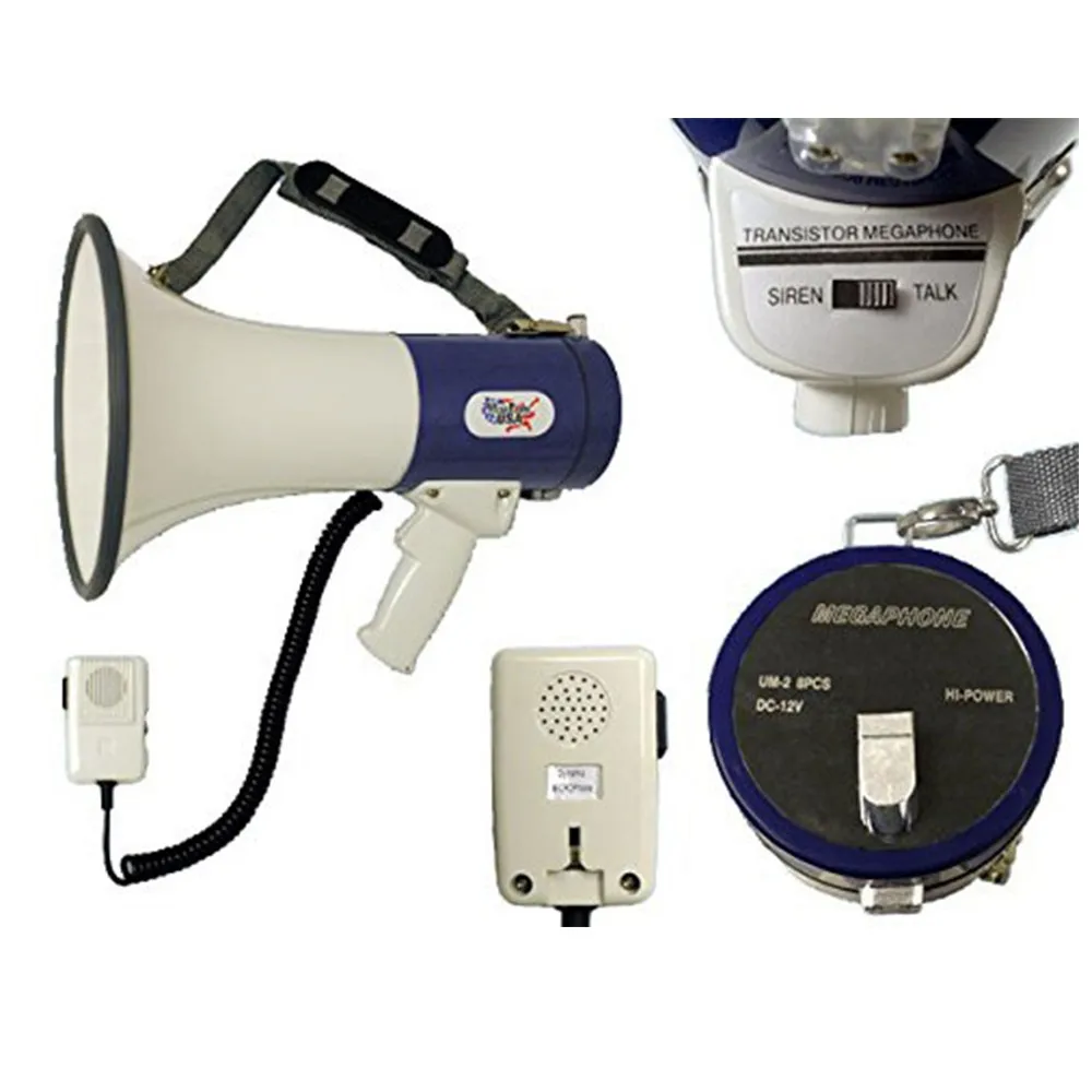 Portable Pa Megaphone Speaker W/alarm Siren,Adjustable Volume,25w