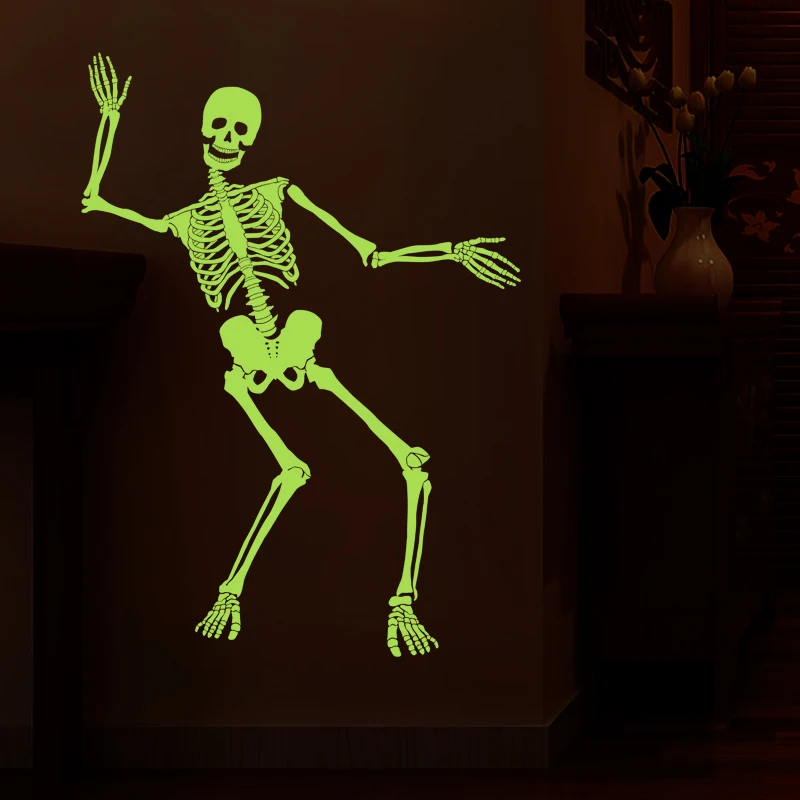 Супер яркие Танцы скелет светятся в темноте стикеры стены.