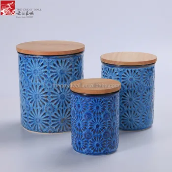 Kitchen Coffee Storage Jar Ceramic Wooden Lid Anese Tea Canister Kitchen Coffee Storage Jar Ceramic Wooden Lid Anese Tea Canister