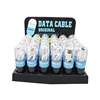 ABS TPE material 2.4A water drop design fast data charging cable with capsule display packing mobile accessories stand