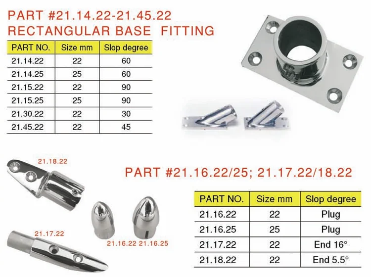 Marine Hardware Boat Railing Fittings 3 Way Pipe Railing Connector