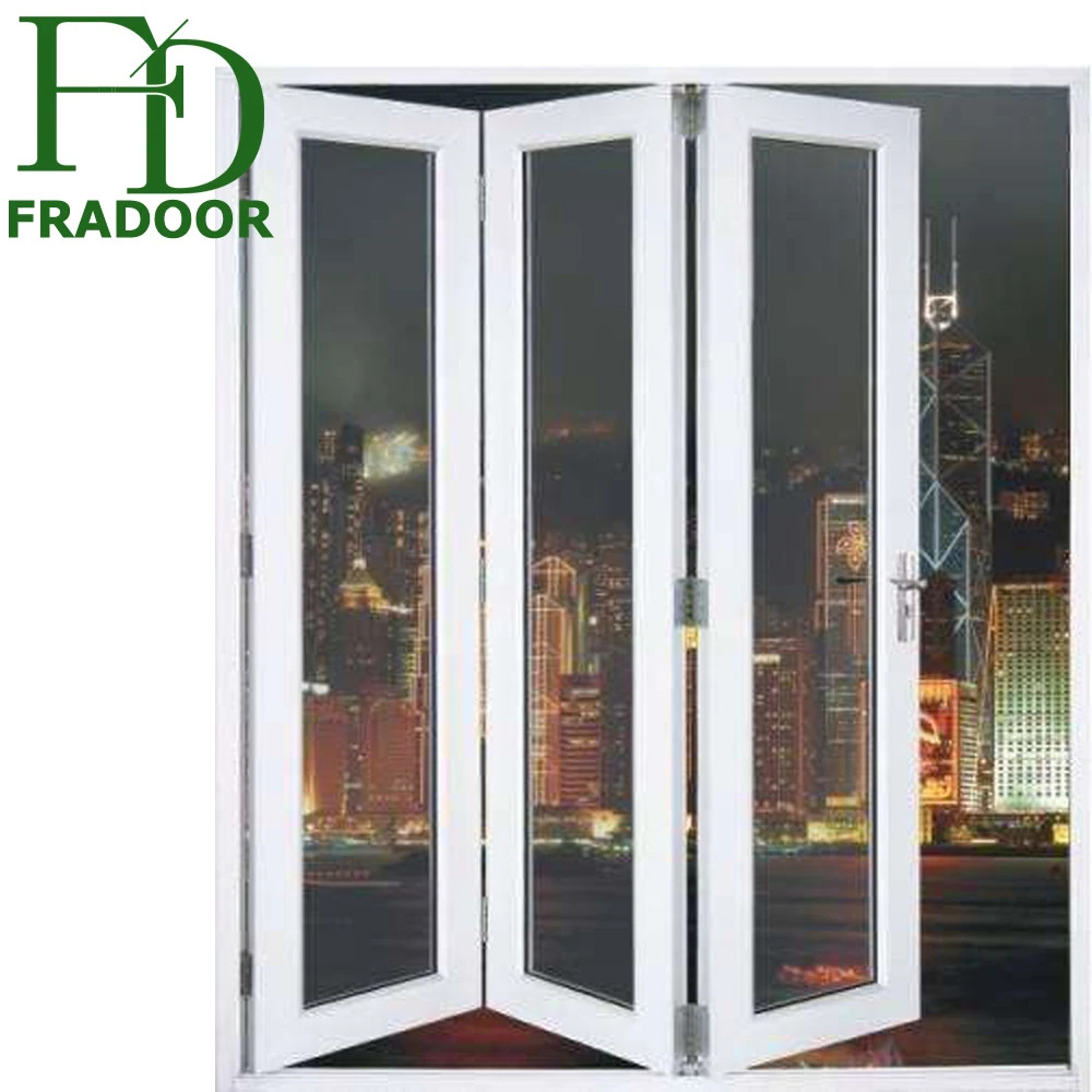 European Style Aluminum Terrace Anti Theft Shatterproof Glass Folding Door For Restaurant Balcony Sliding Aluminium Tempered