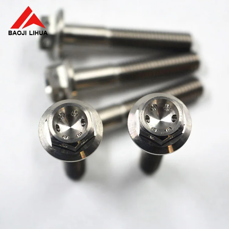 M6x1.0 Titanium Flange hex Race spec bolt drilled