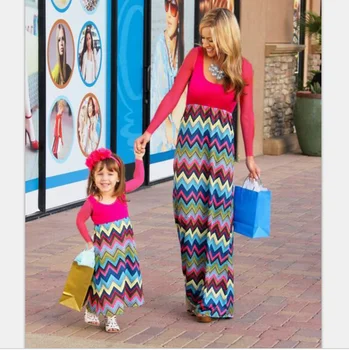 mom and baby long frocks