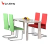 Free Sample Wall Mounted Antique Extendable Luxury Marble Top Dining Table With Stainless Steel Legs 4 Chairs