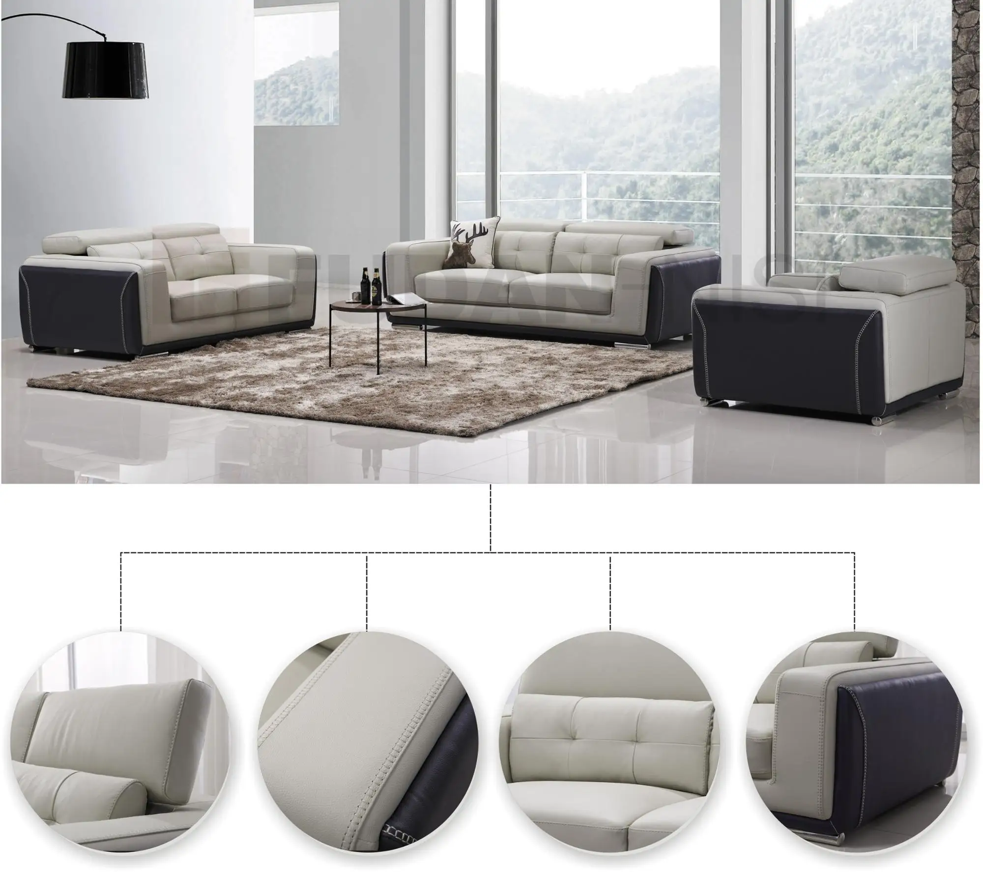 African Style Grey Leather Sofa Mixed Purple Color With Unique African Style Grey Leather Sofa Mixed