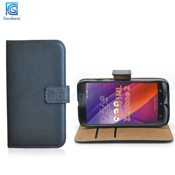 ID slot stand cover For Asus Zenfone 2 ZE551ML Book stand wallet leather case