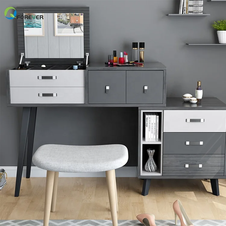 Nordic Style Creative Design Wooden Combinable Dressing Table Dresser