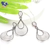 Jewelry Sets Zircon Pendant Sterling Silver 925 Necklace CZ Earring Findings