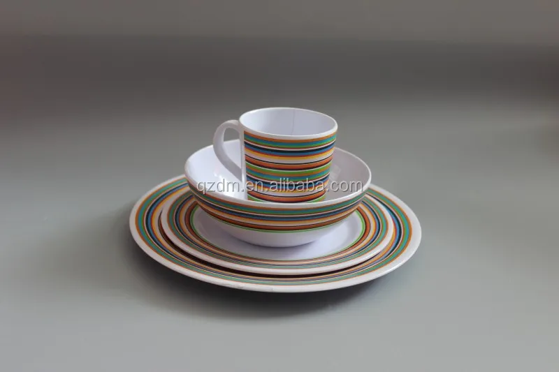 Set Of 4 Pieces Melamine Dinner Set Food Grade Can Pass LFGB