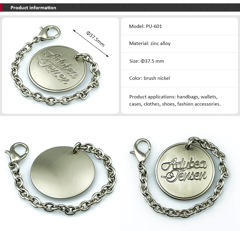 Custom Handbag Metal Tag