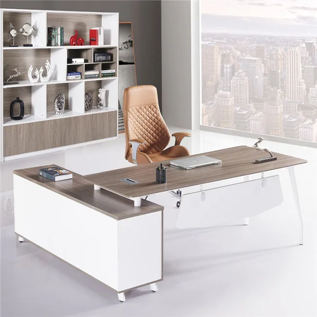 Modern Desk With Hutch White Mdf Mfc Office Counter Table Office