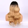 11A wholesale virgin russian straight body wave curly 1b #27 colorful ombre two tone lace front wigs for black women