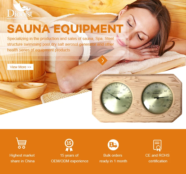 wood sauna room thermometer