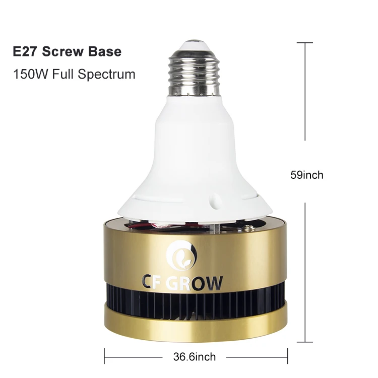 CANAGROW 150W LED Grow Light Bulb Full Spectrum PAR150 3500K White 