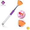 EASAM Top Quality UV Gel Builder Gradient Manicure Crystal Rhinestone Handle Fan Shape Nail Art Brushes