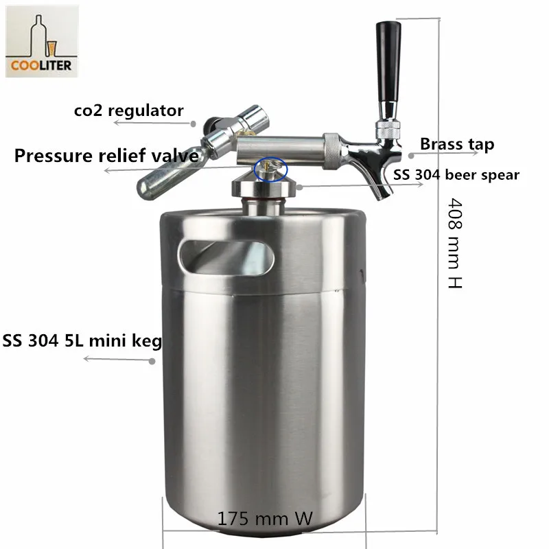 5l Homebrew Portable Draft Keg System Kit For Home Brew Beer With