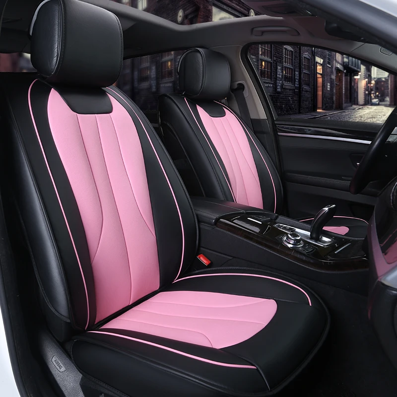 New Design Pink And Black Pvc Leather Car Seat Cover - Buy Pvc Leather ...