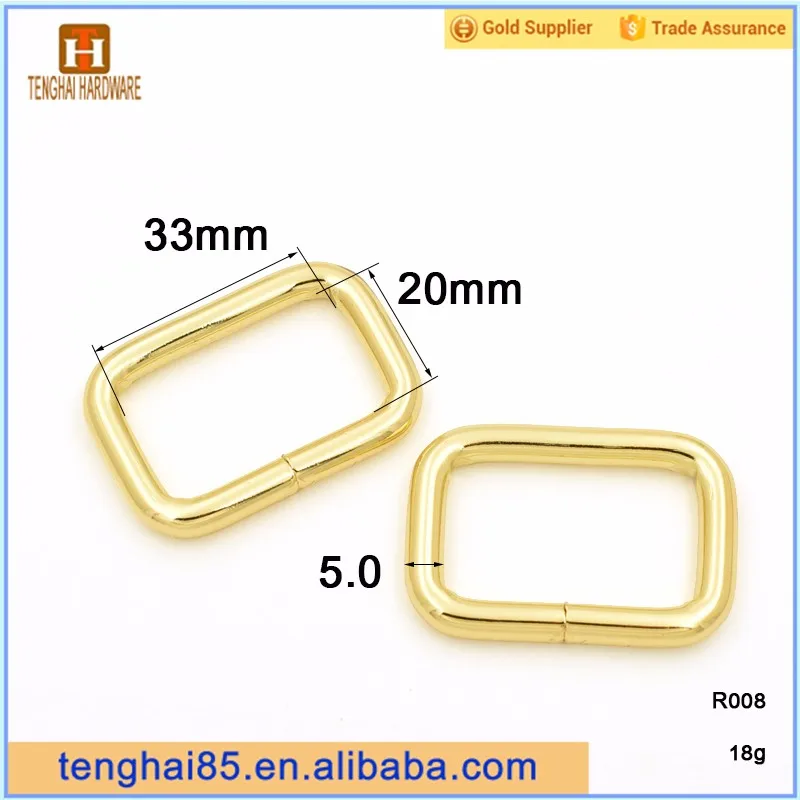 Handbag Hardware Manufacture Stock Light Gold Nickle Metal Square Ring ...