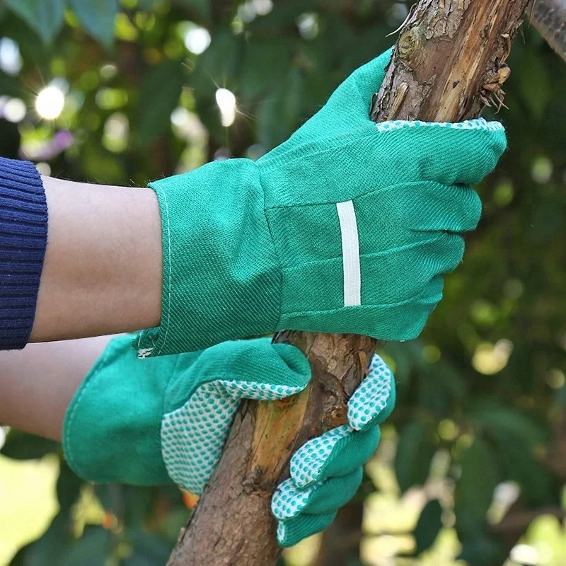 Lady Cotton Garden Gloves Pvc Dots On Palm/thumb/forefinger Working